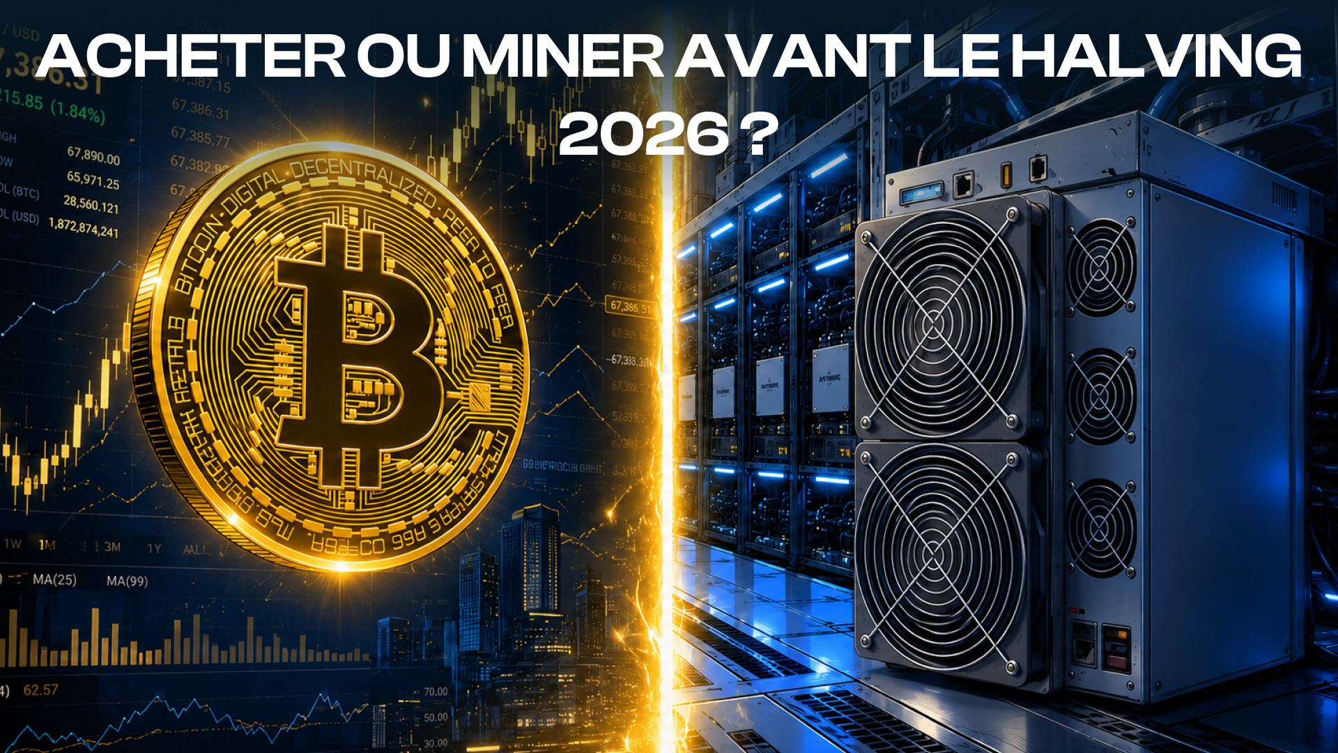 Acheter ou miner du Bitcoin en 2026 : le comparatif avant le halving 2028