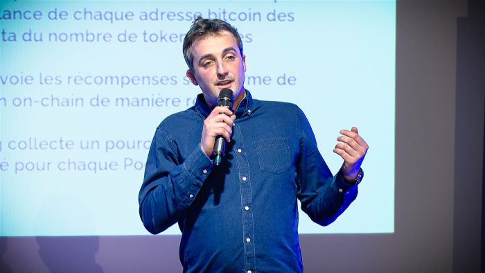 Thibaut Spanier, CTO of Startmining, presenting START at the Virtuality Web3 Summit in Paris.